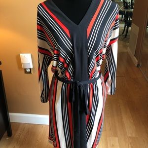 New York & Company black, tan, burnt orange dress!